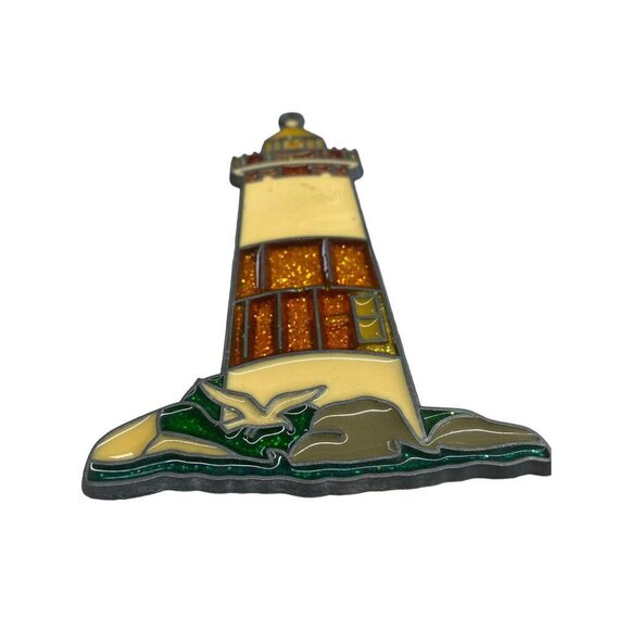 Vintage Stained Acrylic Suncatcher Lighthouse - Picture 2 of 4